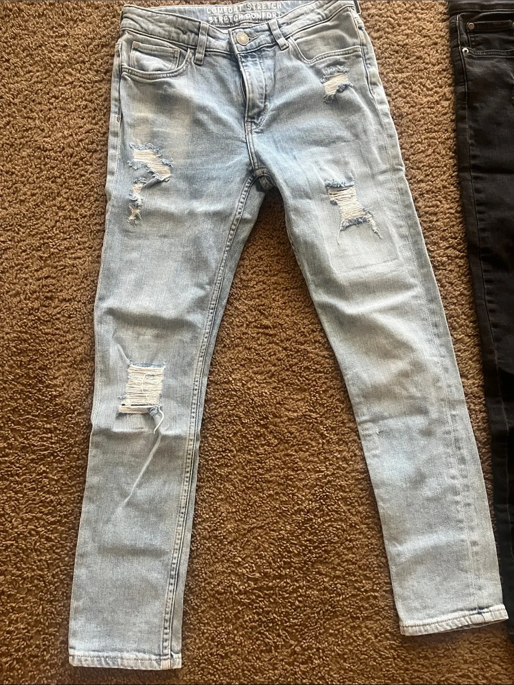 H&M boys Distressed Skinny Jeans — Light Blue size 11. Levis black size 16.